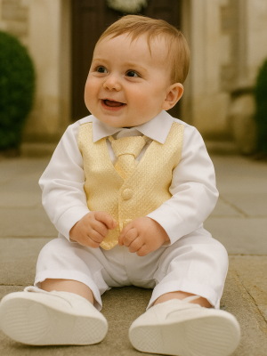 4 Piece Leo Christening Suit in Gold
