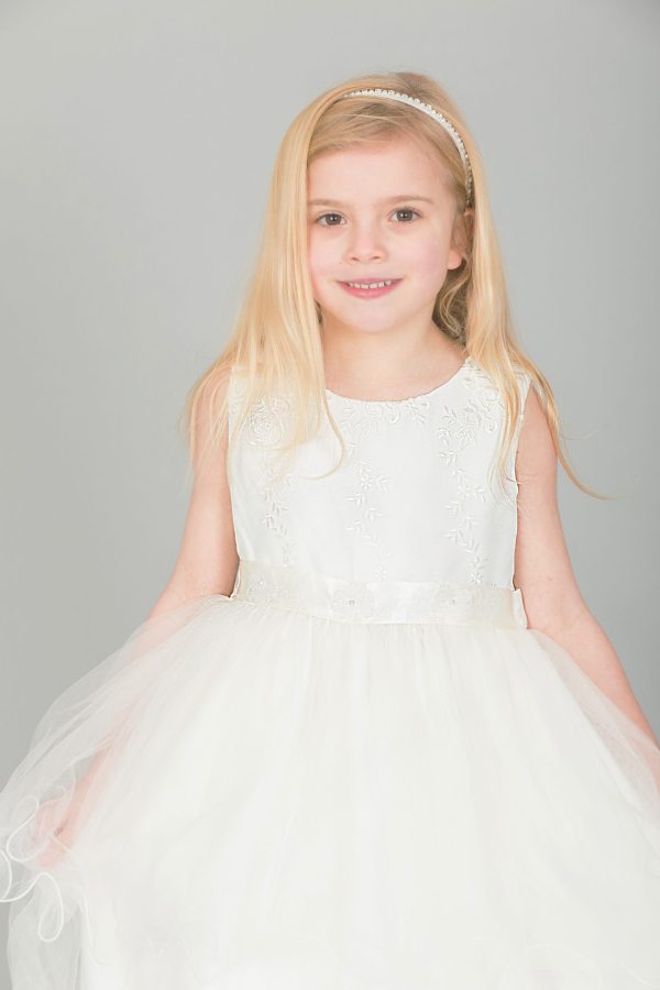 Girls Ava Dress in Ivory - Image 5