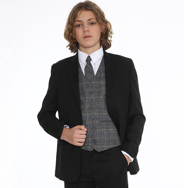 Black suit and grey cheap waistcoat