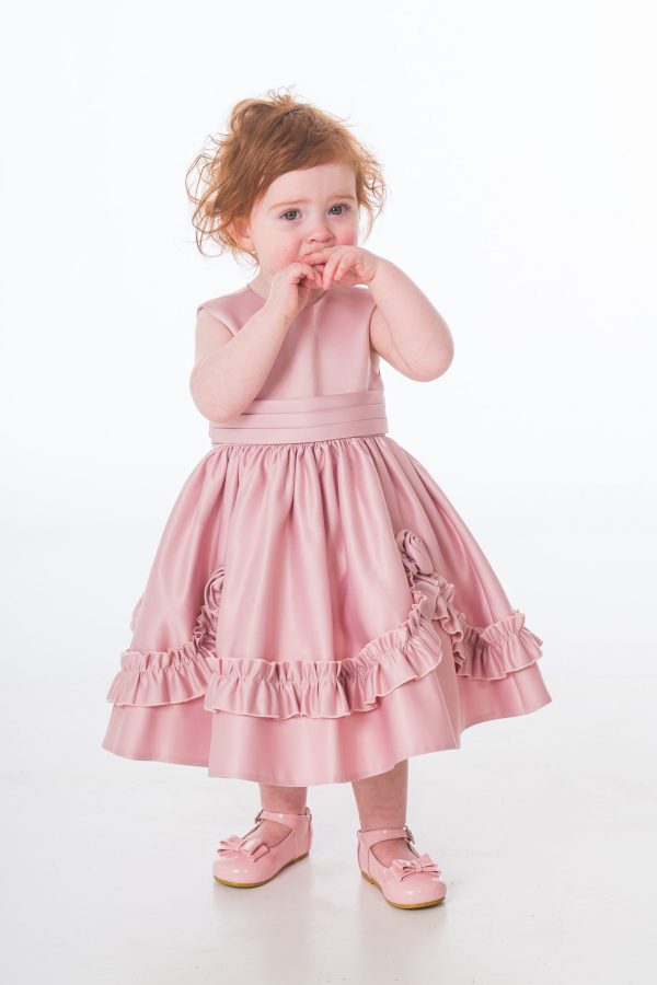 Girls Rose Pink Olivia Dress - Image 2