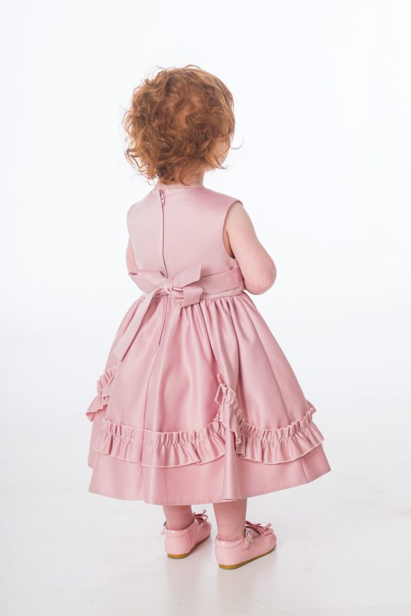 Girls Rose Pink Olivia Dress - Image 3