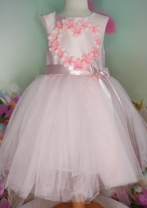 Girls Pink Heart Dress - Image 3