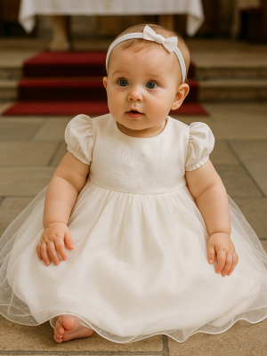 Baby Girls Juliana Ivory Christening Gown