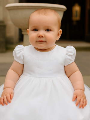 Baby Girls Juliana White Christening Gown