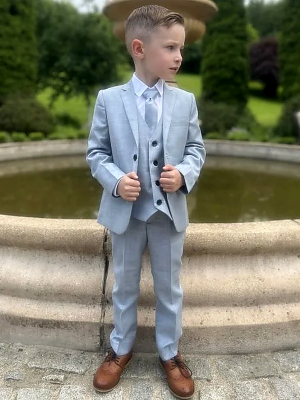 Baby Boys 5 Piece Light Blue Suit Milano Mayfair