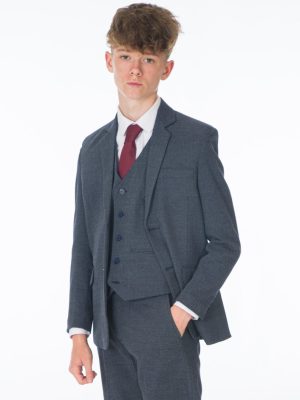 Boys 5 Piece Tweed Navy Romario
