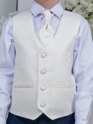 Boys Cream Swirl Waistcoat