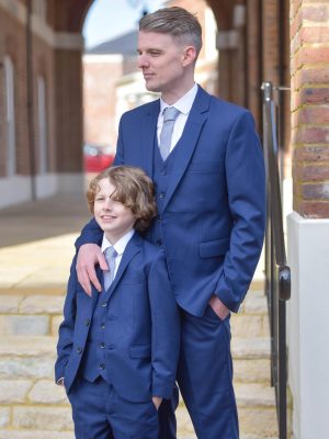 Mens & Boys Matching Navy Suit Combo Milano Mayfair