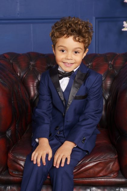 Baby Boys 5 Piece Navy Tuxedo Suit Milano Mayfair