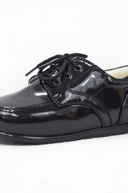 Early Steps Black Patent Royal Shoe