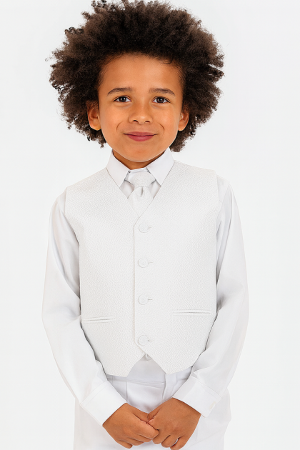 Boys 4 Piece All White Philip Suit