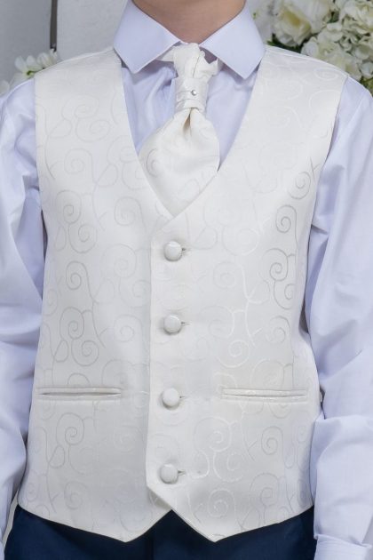 Boys Cream Swirl Waistcoat