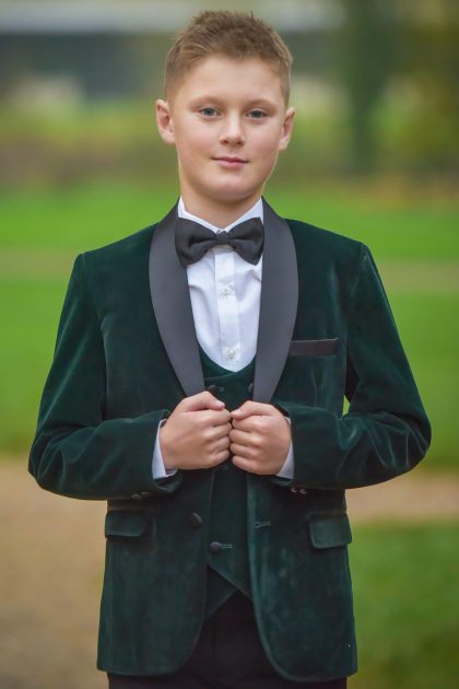 Boys Green Velvet Tuxedo Suit Milano Mayfair 5 Piece