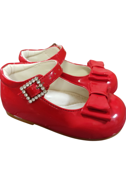 Early Steps Red Patent Shoes With Bow Feature