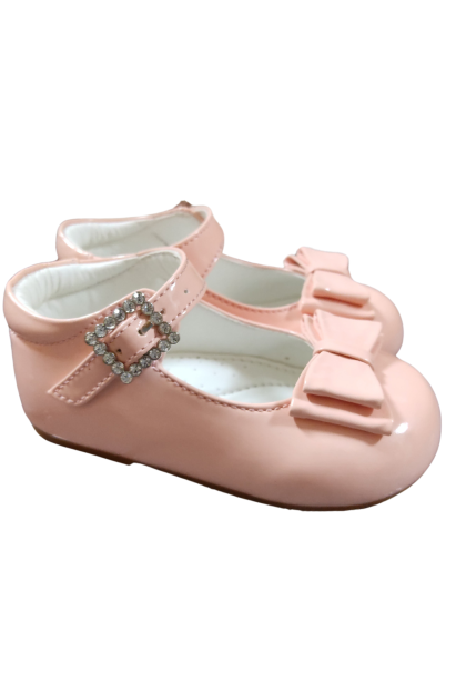 Early Steps Pink Patent Shoes With Bow Feature