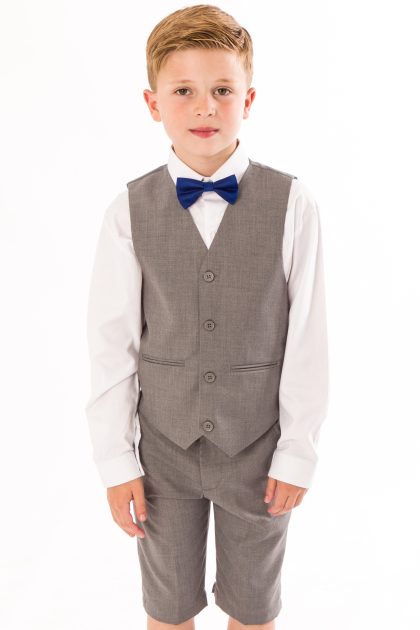 Boys 4 piece Suit Grey Short Set