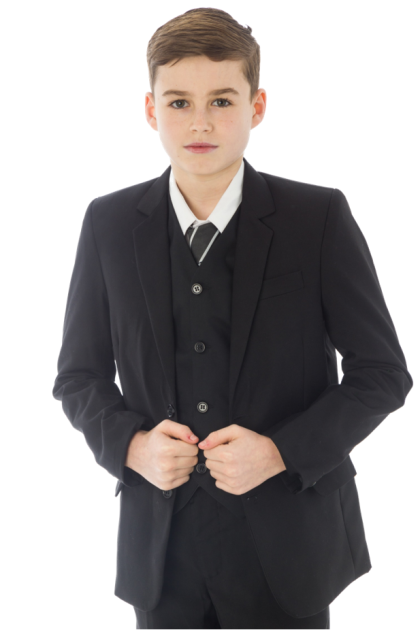 Boys 5 Piece Suit Slim Black