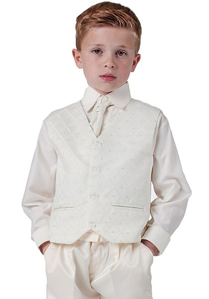 Boys 4 piece suit All Cream Alfred