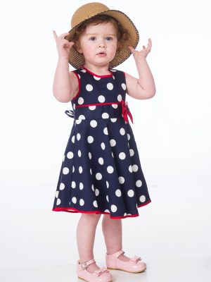 Baby polka dot dress with hat