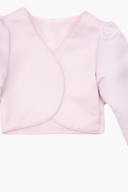 Girls Long Sleeve Bolero in Baby Pink