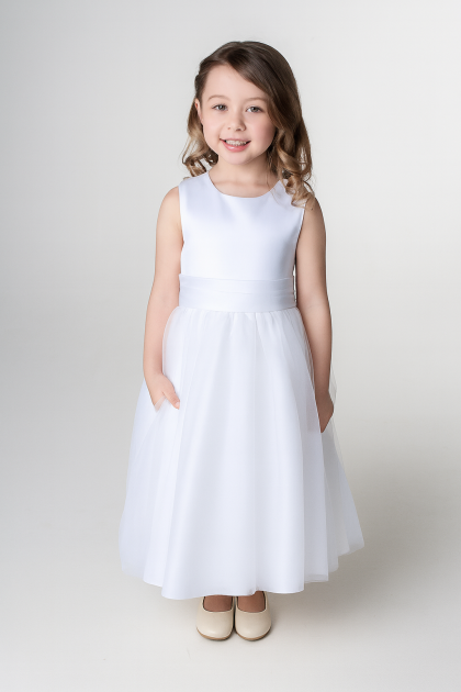 Girls Kate Dress-White