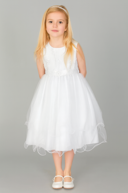 Girls Ava Dress-White