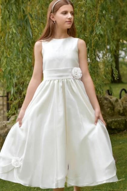 Girls Una Dress-White