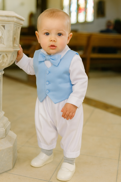 Charlie Christening 3 Piece suit in Light Blue