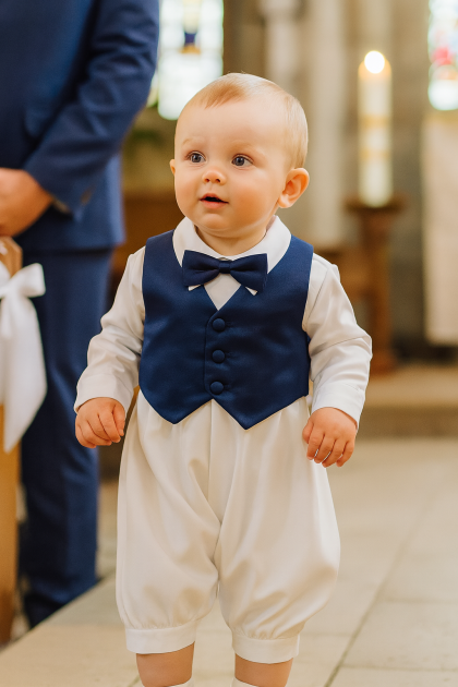 Charlie Christening 3 Piece suit in Navy