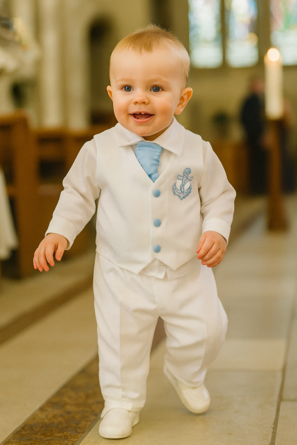 Nelson Christening 4 Piece suit in Light Blue