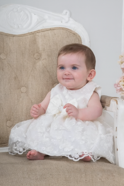 Baby Girls Elenore Christening Dress- Ivory