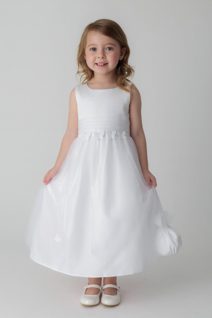 Baby Girls Butterfly Dress with Bag- White