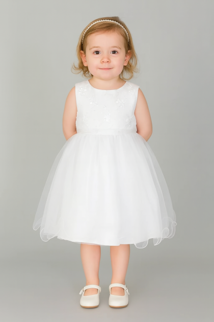 Baby Girls Ava Dress-White