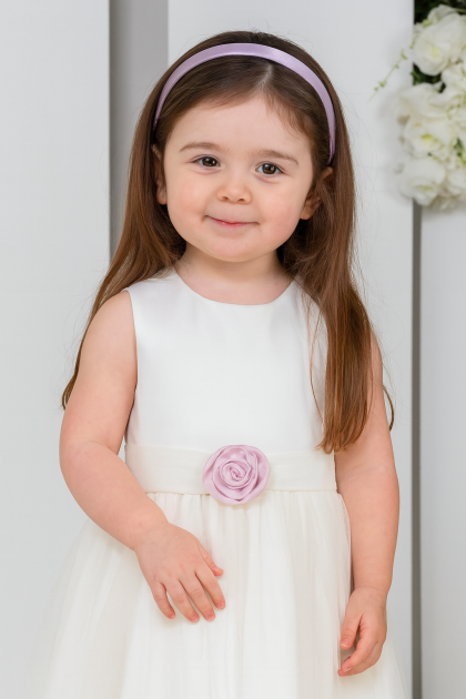 Baby Girls Darcy Dress-Ivory & Pink