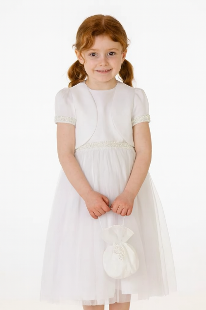 Baby Girls Dress & Bag-White