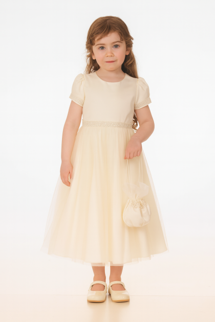 Baby Girls Dress & Bag-Ivory