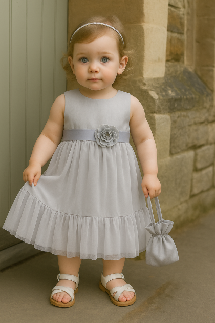 Baby Girls Tammi Dress- Grey