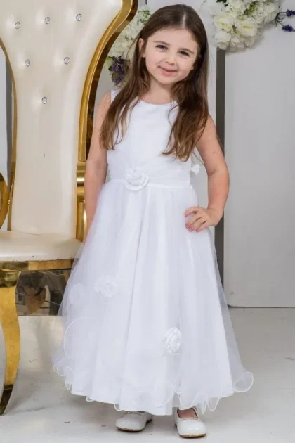 Girls Darcy Dress-White