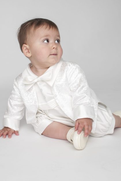 Lucas Christening Ivory Romper