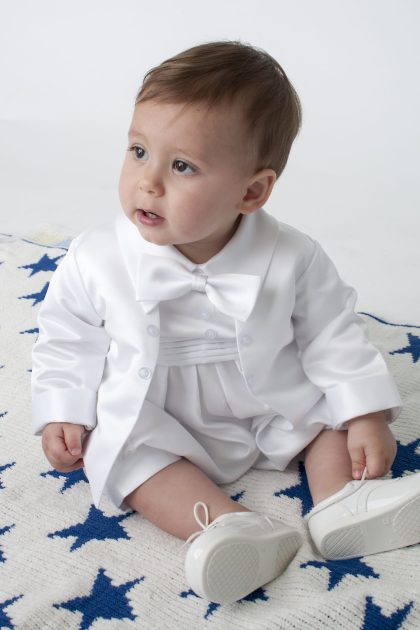 Christopher Christening White Romper