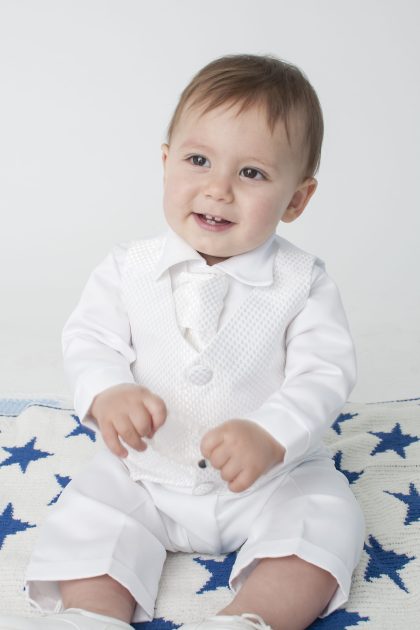 Leo Christening 4 Piece Suit in White