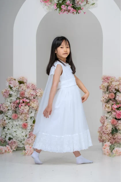 Girls Honey Dress- White