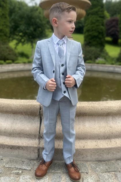 Baby Boys Light Blue Suit 5 Piece