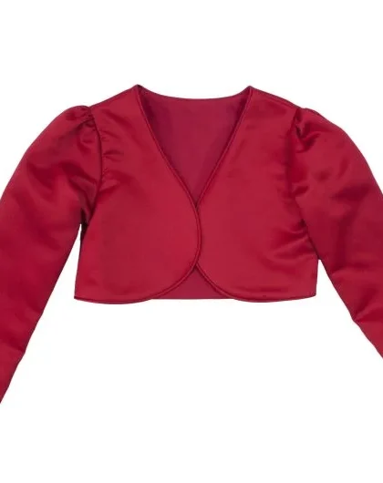 Girls Long Sleeve Bolero in Red