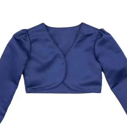 Girls Long Sleeve Bolero in Navy