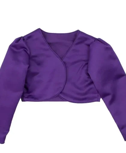 Girls Long Sleeve Bolero in Purple