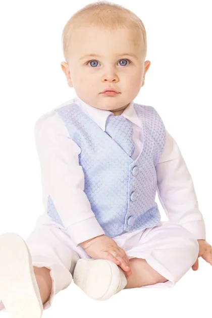 Blue Christening 4 Piece Suit New