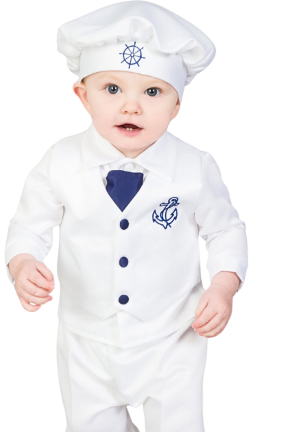 Nelson Christening 4 Piece suit in White/Navy