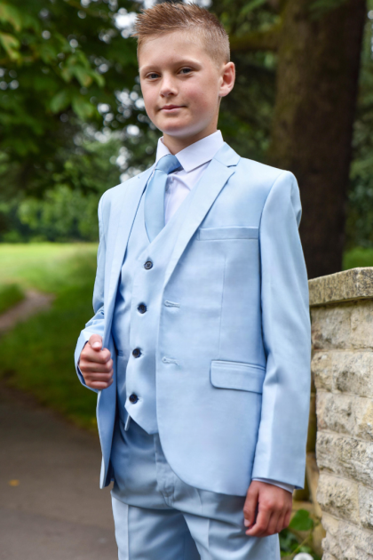 Boys Sky Blue Suit Milano Mayfair 5 Piece