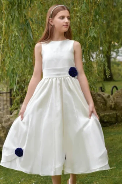 Girls Una Dress-Navy